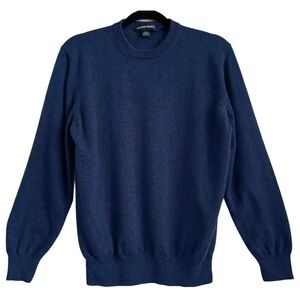 BERGDORF GOODMAN 100% Cashmere Preppy Lightweight Crewneck Pullover Sweater Sz L